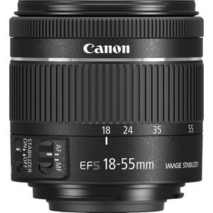 Canon EF-S 18-55mm f/4.0-5.6 IS STM (Canon EF-S, APS-C / DX), Objectief, Zwart