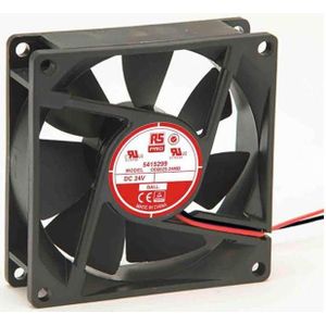 RS PRO Ventilator 80x80x25mm 24VDC 2,4W 56,1m³/h (80 mm), PC ventilator