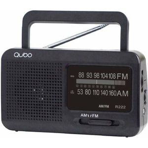 Qubo - R-222 - Draagbare Radio - Zwart - Compact