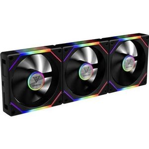 Gamdias Lot de 3 Ventilateurs de boitier Aeolus P2 RGB - 12cm (Noir) (120 mm, 3 x), PC ventilator, Zwart
