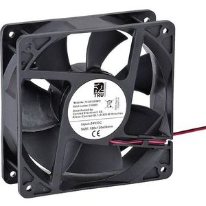 Tru Components TC-DA12038-12 Axiallüfter 24 V/DC 220.8 m³/h (L x B x H) 120 x 12 (120 mm), PC ventilator, Zwart