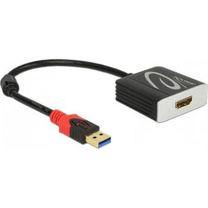 Delock USB 3.0 naar (HDMI, 20 cm), Data + Video Adapter, Zwart