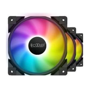 Pccooler - Halo FRGB - PC Ventilator - Zwart - 120 mm - 3 Stuks