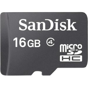 SANDISK microSDHC (16 GB, microSDHC), Geheugenkaart, Zwart
