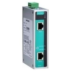 Moxa INJ-24A-T - Gigabit PoE-injector met hoog vermogen, max. uitgang van 36W60W bij 24 of 48 VDC door (802.3af (PoE), 60 W), PoE-injector