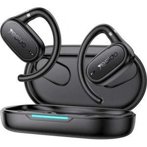 Yesido - Wireless Earbuds (YSP25) - with Bluetooth V5.3, Open-ear Design, IP54, 600mAh - Black (Draadloze), Koptelefoon, Zwart