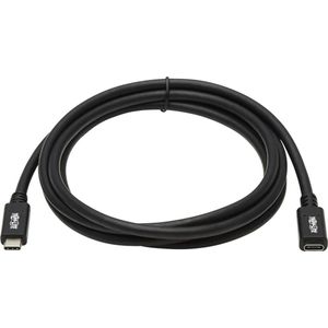 Eaton TRIPPLITE USB-C Verlengkabel M/F - USB 3.2 Gen 1 5 Gbps Thunderbolt 3 Compatibel Zwart 6ft. (1.83 m, USB 3.2), USB-kabel