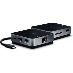 OWC 6-poorts Travel Dock 100W ethernet ruimte grijs (USB A), Docking station + USB-hub, Grijs