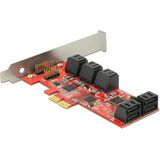 Delock - 89384 - PCI Express x2-kaart - 10 x Intern SATA 6 Gb/s - Low Profile Form Factor