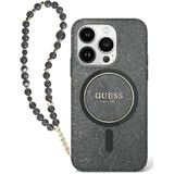 Guess GUHMP16SHGCRELSK iPhone 16 6.1" czarny/czarny hardcase IML Glitter Met Parelband MagSafe (iPhone 16), Smartphonehoes, Zwart