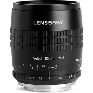 Lensbaby Velvet 85mm f/1.8 Sony E (Sony E, APS-C / DX, Volledig formaat), Objectief, Zwart