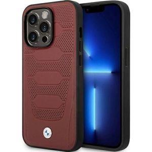 BMW Hoesje BMW BMHMP14X22RPSR iPhone 14 Pro Max 6,7"" burgundowy/burgundy Leerstoelen Patroon MagSafe (iPhone 14 Pro Max), Smartphonehoes, Rood