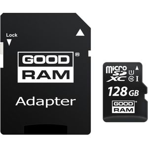 Goodram 128GB Micro SDXC (microSDXC, 128 GB, UHS-I), Geheugenkaart, Zwart