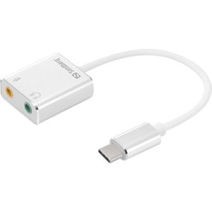 Sandberg Geluidsverbinding (USB-C), Geluidskaart, Wit