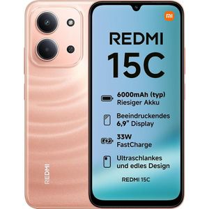 Xiaomi 15C (128 GB, Schemerig Oranje, 6.90", Dubbele SIM, 4G), Smartphone, Oranje