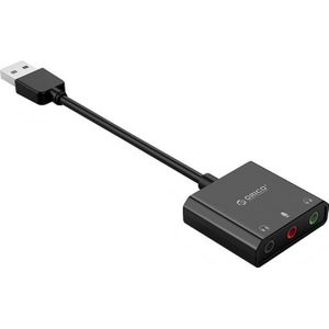 Orico externe geluidskaart USBA (USB), Geluidskaart, Zwart