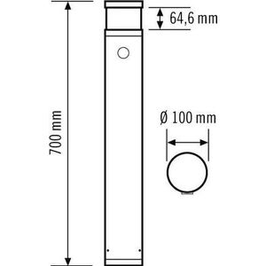 Esylux, Bewegingsmelder, LED meerpaalverlichting 7W IP65 3000K 420lm anth 1LED Alu Kst_opal BWM