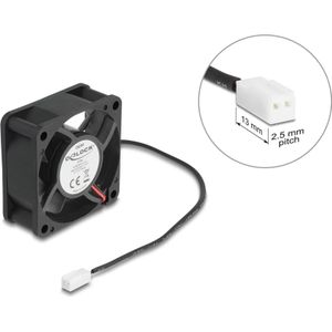 Delock Axiallüfter 5 V DC, 60 x 60 x 25 mm schwarz (60 mm, 1 x), PC ventilator, Zwart