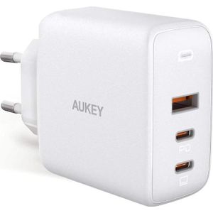 Aukey Omnia Mix3 Wit Binnen (90 W, Stroomvoorziening 3.0), USB-lader, Zwart