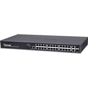 Vivotek AW-GEV Laag 2+ Serie AW-GEV-264B-370 (24 ports), Netwerkschakelaar, Zwart