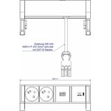 Bachmann - DESK2 - Stekkerdoos - Inox Gelakt Metaal - 2 UTE-stopcontacten - USB-C 30W