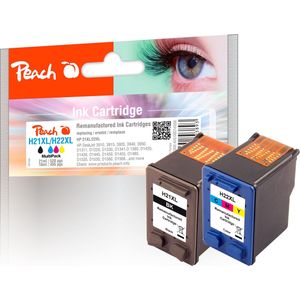 Peach, Inkt, Economy printkoppen compatibel met No. 21XL, C9351AE, No. 22XL, C9352AE (M, BK, C, Y)