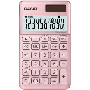 Casio, Zakrekenmachines, Rekenmachine BIC SL1000SCP 10-cijferig roze (Zonnecellen, Batterijen)