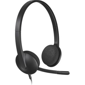 Logitech H340 (Bedraad, USB-A), Kantoorheadset, Zwart