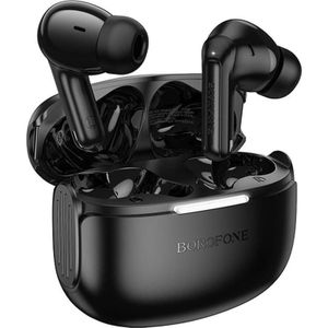 Borofone Bluetooth hoofdtelefoon TWS FQ9 Peaceful zwart (6 h, Draadloze), Koptelefoon, Zwart