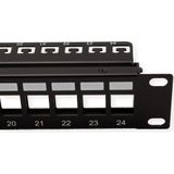 ROLINE - 19&quot; Keystone Patchpaneel - Afgeschermd - Zwart - Cat.6 / Class E