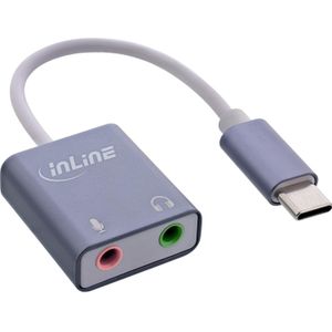 InLine USB Audio Soundadapter (USB-C), Geluidskaart, Grijs