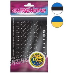 Minipicto toetsenbordstickers EST/UKR, zwart/mat (KB-UNI-ESTUKR02TW-BL), Accessoires voor instrumenten, Zwart