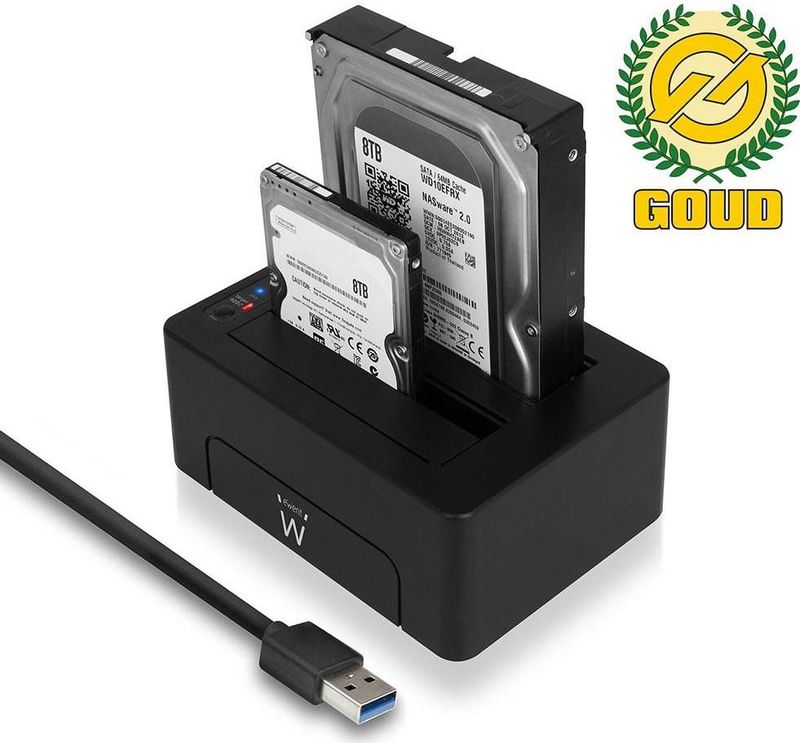 Ewent Dual Docking Station - 2.5+3.5 inch SATA HDD/SSD