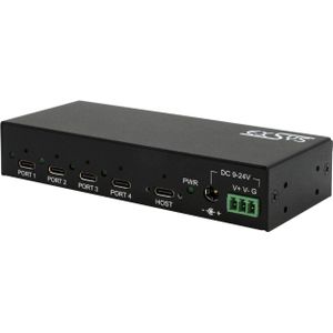 Exsys - EX-12294HMS - USB 3.2 Gen 2x1 Hub - Zwart - Met 4 Poorten