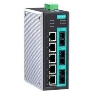 Moxa EDS-408A-1M2S-SC-T - Beheerde Ethernet-switch op instapniveau met 5 10100BaseT(X)-poorten, 1 (6 ports), Netwerkschakelaar