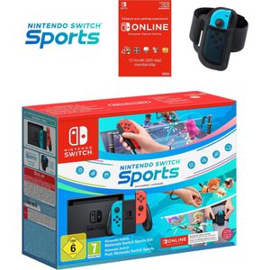 Nintendo Switch - Neon Blauw/Neon Rood - Spelcomputer - Switch Sports Set + 12 Maanden NSO