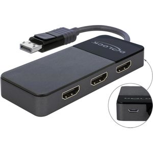 Delock DisplayPort naar (HDMI, 12.50 cm), Data + Video Adapter, Zwart