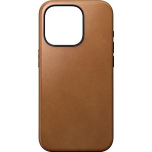 Nomad Back Cover Modern Leer iPhone 15 Pro Roestbruin (iPhone 15 Pro), Smartphonehoes, Bruin
