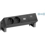 Bachmann - DESK 2 - Stekkerdoos - Zwart - Metaal - USB-C 30W