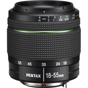 Pentax Lens SMC-DA 18-55mm, f/3.5-5.6, WR (Pentax K, APS-C / DX), Objectief, Zwart