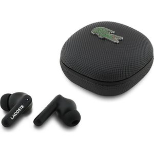 Lacoste Iconic Petit Pique TWS Bluetooth-Kopfhörer mit hochwertiger Geräuschunterdrückung (ANC, 6 h, Draadloze), Koptelefoon, Zwart