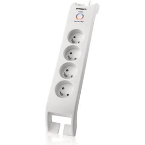 Philips, Stekkerdoos, SPN3040C/19 Contactdoos - Overspanningsbeveiliging - 4 stopcontacten (2 m)