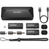 Godox MoveLink Mini LT Kit2 2,4 GHz draadloos microfoonsysteem (Podcasting, Interviews / presentaties, Live, Videografie), Microfoon