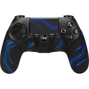 Nitho controller adonis draadloze gloed zwart/blauw ps4&5/ns/pc (Playstation, PC, iOS, Android), Controller, Blauw