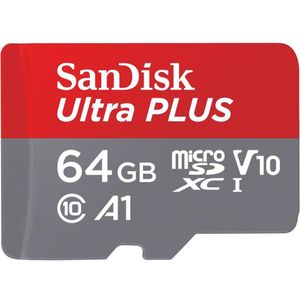SanDisk Ultra Plus - microSDXC Geheugenkaart - 64GB - U1 - UHS-I