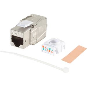 Shiverpeaks Basic-S Keystone-module Cat.8.1, afgeschermde isolatieverplaatsingsconnector, Server accessoires, Zilver