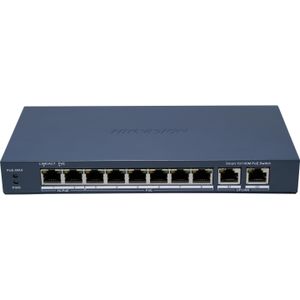 Hikvision 8 Port Fast Ethernet Smart (10 ports), Netwerkschakelaar, Grijs