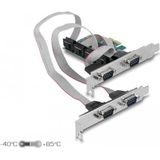 Delock - PCI Express Kaart - 4x RS-232 Poorten - Low Profile Form Factor