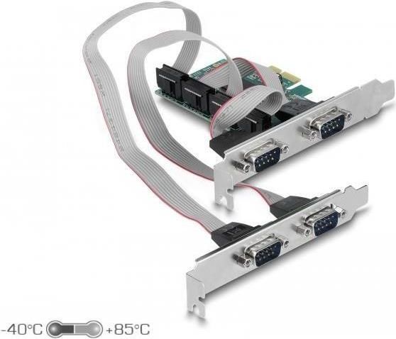 Delock - PCI Express Kaart - 4x RS-232 Poorten - Low Profile Form Factor