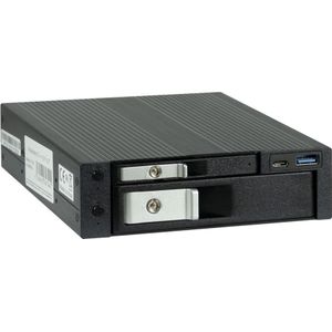 Intertech INTER-TECH HDD-Wechselrahmen ST-7227U fuer 1x 6,35cm 2,5Zoll und 1x 8,89cm 3,5Zoll 1x USB 3.0 Typ..., Harde schijf